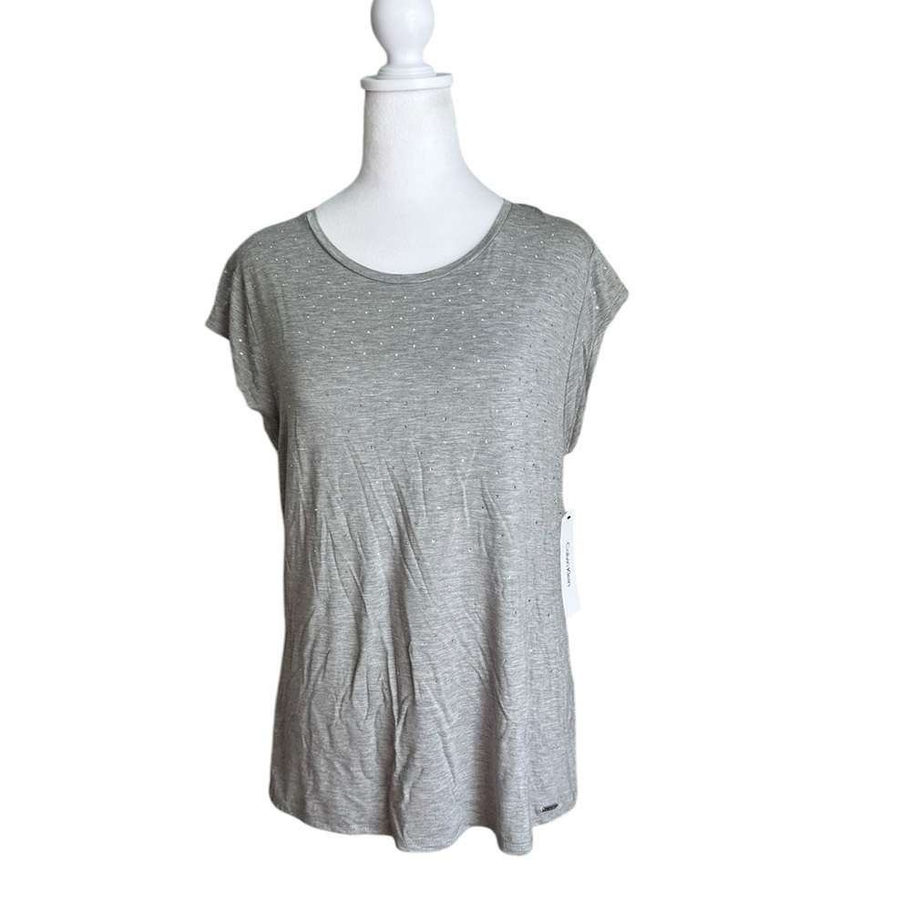 Calvin Klein Heather Gray Women's Top size Large NWT
